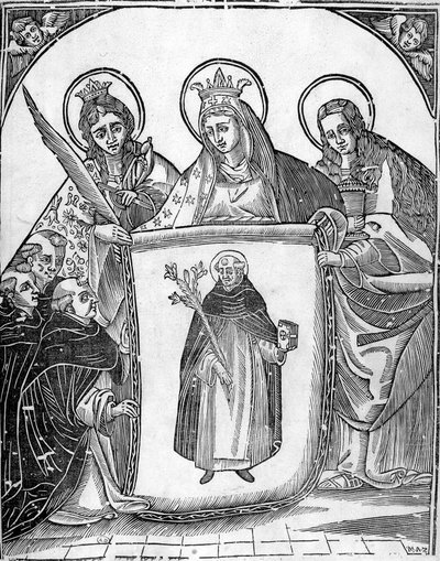 St. Thomas Aquinas omgivet af helgener. af Unknown artist