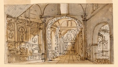 Scenedesign, Kirkeindretning af Unknown artist