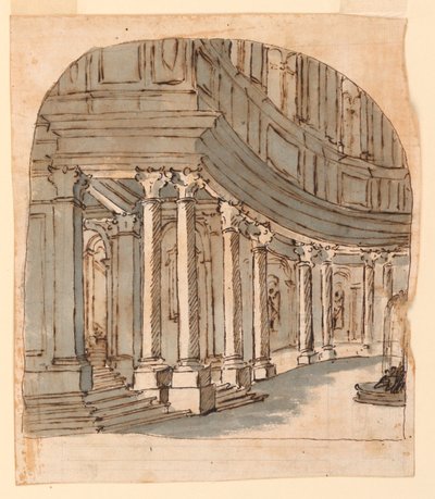 Scenedesign: Curving Portico af Unknown artist
