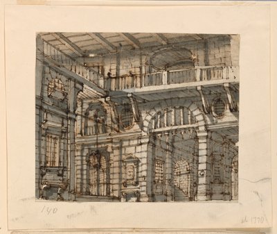 Scenedesign, Interiør af Fængselsretten af Unknown artist