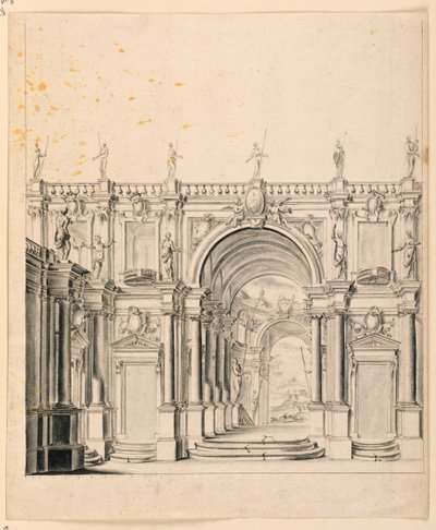 Scenedesign: Paladsarkitektur af Unknown artist