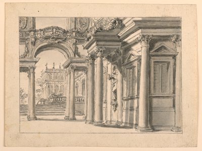 Scenedesign: Palace Garden Architecture af Unknown artist