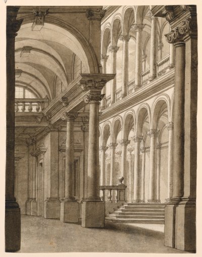 Scenedesign, renæssanceportiko af Unknown artist