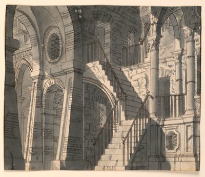 Scenedesign, Steninteriør med trappe af Unknown artist