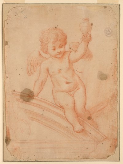 Studie af engel med vase af Unknown artist