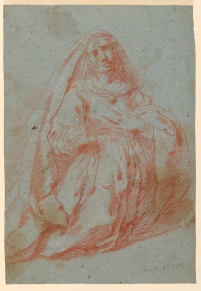 Studie af en sørgende kvinde af Unknown artist