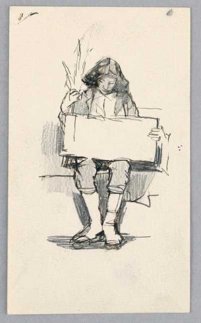 Studie af en ung dreng af Unknown artist