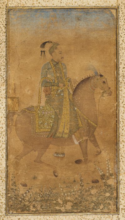 Sultan Abdullah Qutb Shah (1614-74) til hest af Unknown artist