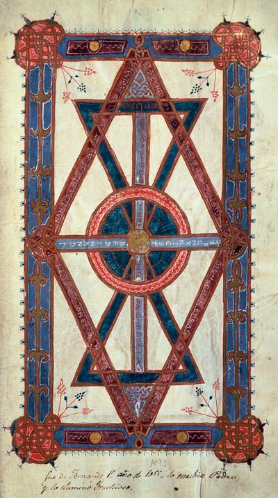 Symbolsk fremstilling af Kristus: "" Ego sum Alpha et Omega, primus et novissimus"" Side hentet fra Ferdinand I