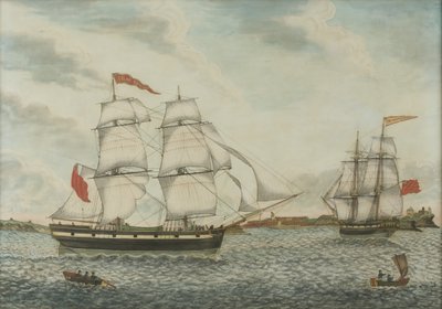 T.G. William Broderick at the Mouth of the Tyne (akvarel og blæk på papir) af Unknown artist