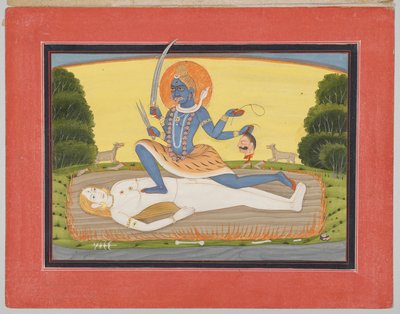 Tantric Devi på Shiva, fra en Mandi Devi-serie af Unknown artist