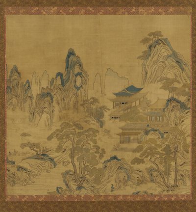 Tapet: landskab - et palads blandt bjerge af Unknown artist