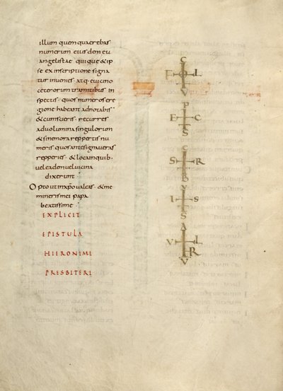 Tekstside med monogram af Unknown artist