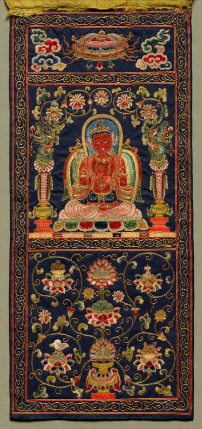 Thangka med den syvende bodhisattva af Unknown artist