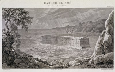 Buen af Noe under syndfloden - gravering af Fortier og Bovinet af Unknown artist