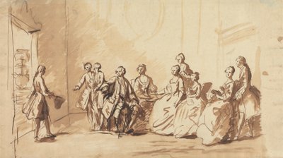 Prins Frederiks ankomst fra Hannover i 1728? af Unknown artist