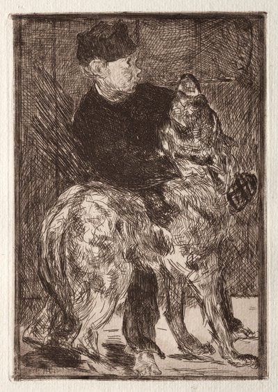 Drengen med en hund af Unknown artist