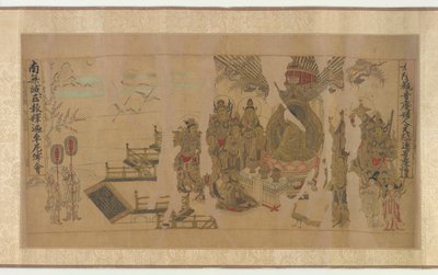 Buddhaen tiltaler Yamaraja ved Kushinagar af Unknown artist