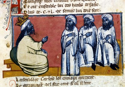 Kaliffen af Spanien. 14. århundredes manuskript. Bibl. Marciana, Venedig. af Unknown artist