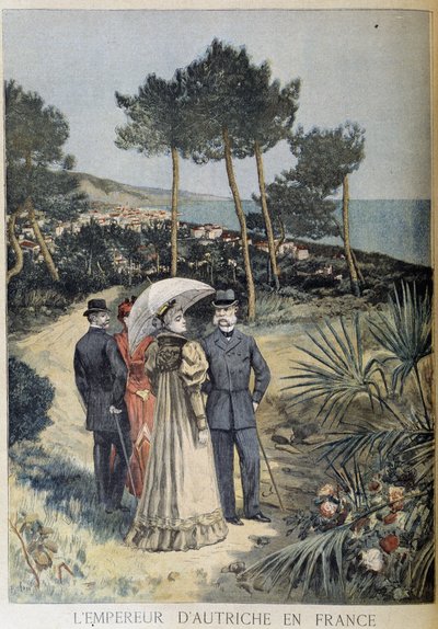 Kejseren af Østrig i Frankrig (besøg af det kejserlige par Frans Josef og Elisabeth af Østrig (Sissi) på den franske riviera) - i Le Petite Journal du 19/03/1894 af Unknown artist