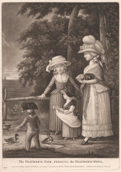 Den fjerklædte Fair, fodring af de fjerklædte fugle af Unknown artist
