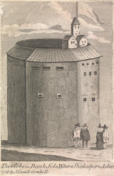 The Globe on Bank Side, hvor Shakespeare optrådte (udgivet af J. Serrell); side 10 (bind 2) af Unknown artist
