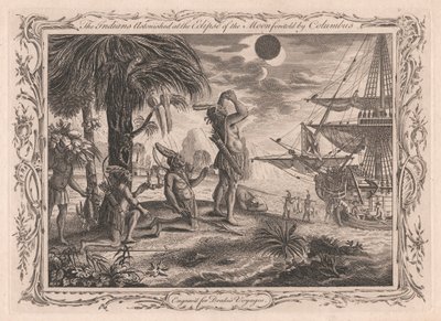 Indianerne forbavsede over måneformørkelsen forudsagt af Columbus af Unknown artist