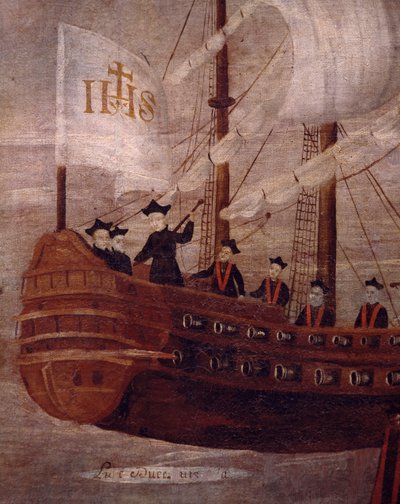 Jesuitterne ankommer med skib ud for Ny Granadas kyst af Unknown artist