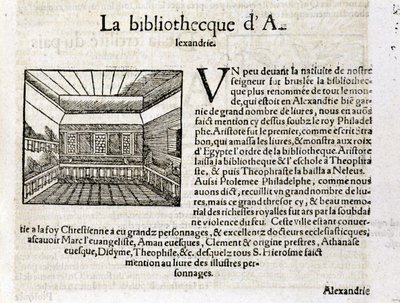 The Library of Alexandria - i "" Universal Cosmography "" af Unknown artist