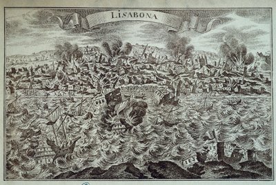 Jordskælvet i Lissabon i 1755. af Unknown artist