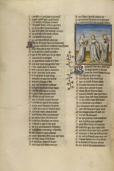 Personificeringen af alderdommen, der giver en krans til den gode modtagelse af Unknown artist