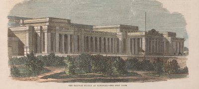 Jernbanestationen i Cawnpore af Unknown artist