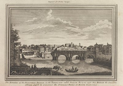 Resterne af senatorbroen på Tyber; Ring nu Ponte Rotto over denne bro Senatet på alle måder, der blev gået til at konsultere Sybills -bøgerne på Monte Gianiculo af Unknown artist