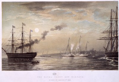 The Royal Yacht of Margate: Royal Yacht of England, en nat i marts 1863. af Unknown artist