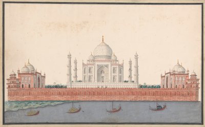 Taj Mahal fra floden af Unknown artist