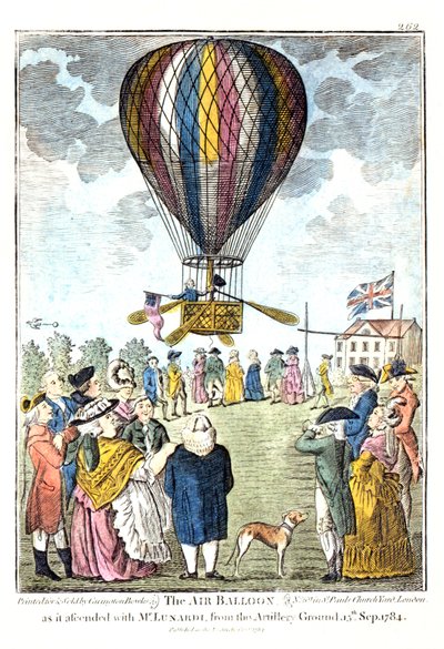 "Luftballonen, da den steg op med hr. Lunardi fra artilleripladsen, den 15. september, 1784 af Unknown artist