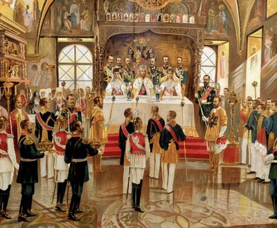 Kroningen af ​​Ysar Nicholas II (1868-1918) i Moskva, Rusland af Unknown artist
