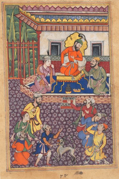 Retten til Raja of Ujjain, fra en Tuti-nama (Fortællinger om en papegøje): 46. nat af Unknown artist