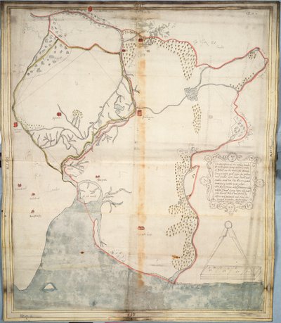 Beskrivelsen af Insbeguins slot og landområder, der ligger inden for 3 miles fra Yohall på den vestlige side heraf af Unknown artist