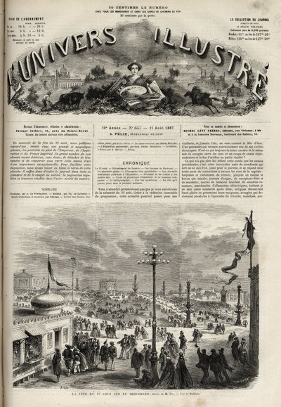 Festen den 15. august 1867 på Trocadero i Paris - Det berømte univers i 1867 af Unknown artist