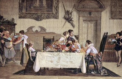 Det førstefødte mandlige afkom, jordemoderen, viser den nyfødte søn til de andre familiemedlemmer af Unknown artist