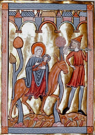 Flyveturen til Egypten Miniature taget fra "" Liber Psalmorum um Cum Calendario"" eller "" Psaltier à l