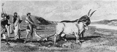 Grundlæggelsen af Rom. 1800-tals gravering. af Unknown artist