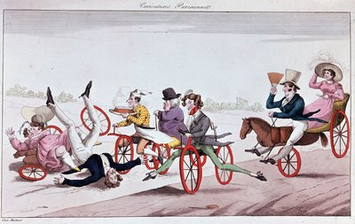 Fornøjelser og besvær ved velocipeder og blomstrende heste af Unknown artist