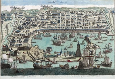 Havnen i Messina - 1700-tals gravering af Unknown artist