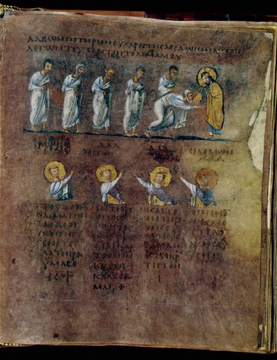 Den lilla Codex Rossanensis, 6. århundrede (manuskript) af Unknown artist