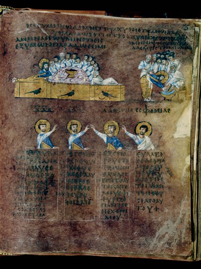 Den lilla Codex Rossanensis, 6. århundrede (manuskript) af Unknown artist