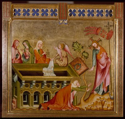 De tre kvinder i graven og Noli me tangere (maleri, ca. 1330) af Unknown artist