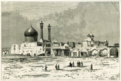 Fatmas grav i Koum, ætset af Taylor, efter et fotografi, for at illustrere historien "" Persia, Chaldee og Susiane"" i 1881-82, af Jane Dieulafoy (nee Magre) af Unknown artist