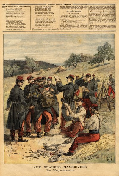 Waguemestre, militæret med ansvar for distribution af post til tropperne. Indgravering i "" Le petit journal"" 23/09/1893. Selvas samling. af Unknown artist